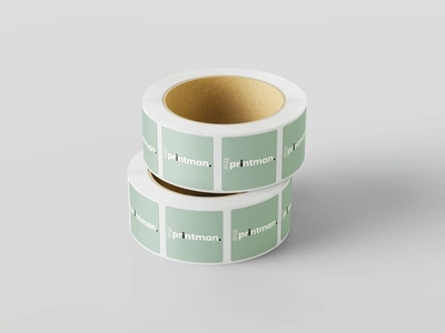  Free Square Roll Sticker Mockup 4