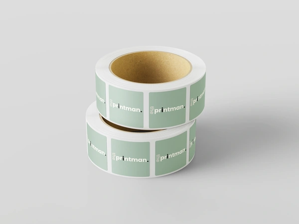  Free Square Roll Sticker Mockup 4